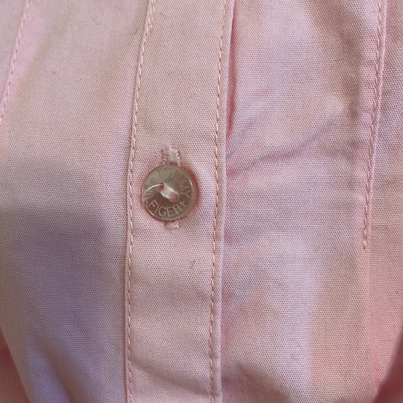 Tommy Hilfiger light pink long sleeve pleated button down blouse collar cuffs - Picture 7 of 7